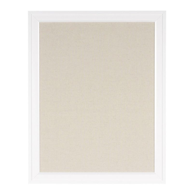 23.5&#34; x 29.5&#34; Bosc Framed Linen Fabric Pinboard White - DesignOvation, 1 of 8