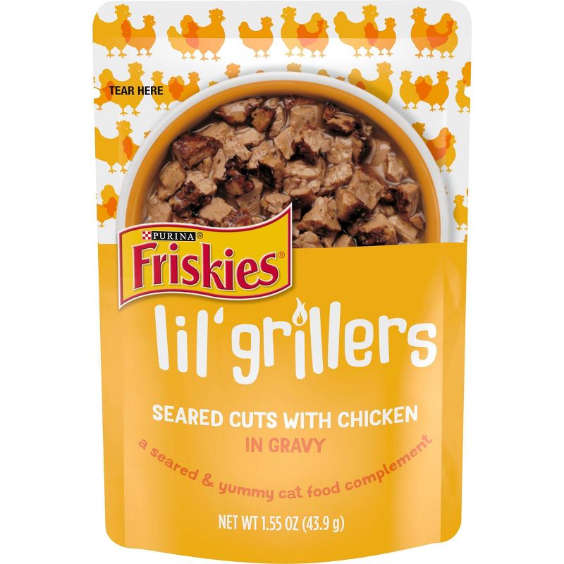 Purina Friskies Lil' Grillers Lickable Seared Cuts In Gravy Wet Cat Food - 1.55oz, 1 of 7