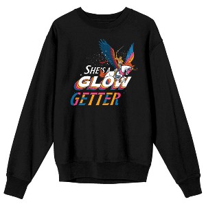 She-Ra Princess Of Power She’s A Glow Getter Crew Neck Long Sleeve Adult Black Sweatshirt - 1 of 3