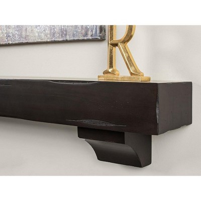 Breckenridge Espresso Rustic 60" Distressed Wood Mantel Shelf