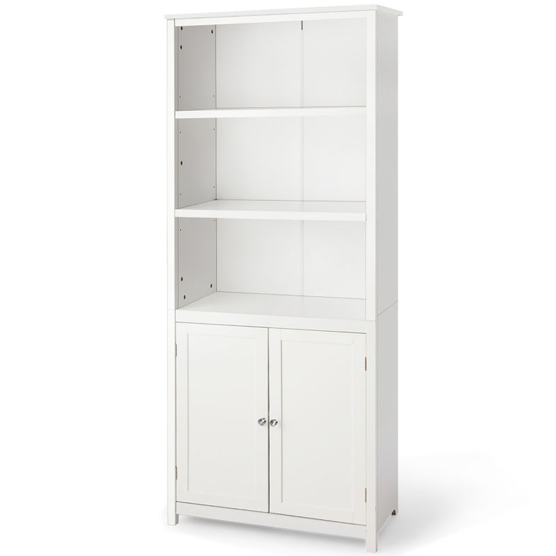 Costway Bookcase Shelving Storage Wooden Cabinet Unit Standing Display Bookcase W/Doors, 1 of 11