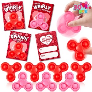 Joyfy 30 Packs Fidget Spinners with Gift Cards , Stress Relief Fidget Toys for Kids Valentine's Classroom Exchange Gifts - 1 of 4