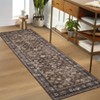 Washable Rug Boho Abstract Hallway Runners Vintage Distressed Floral Soft Low Pile Floor Carpet for Living Room - 2 of 4
