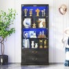 Fredees Display Cabinet with Glass Doors, 67" Adjustable Display Shelf with 3-Color Lights & Human Sensor for Toys & Books - 3 of 4