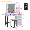 Fredees RGB Vanity Desk with Sliding Mirror and LED Lights - 2 of 4