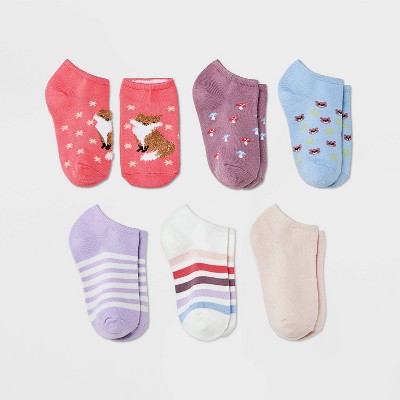 Girls' 6pk Super Soft Fox No Show Socks - Cat & Jack™ L : Target