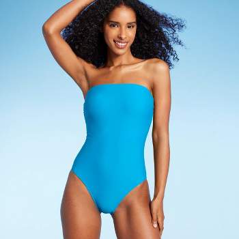 Women's Bandeau One Piece Swimsuit - Shade & Shore™ Blue