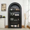 Arched Bookcase with 4 Open Shelves,Tall Bookcase with Storage Shelf for Living Room or Bedroom,Mid Century Modern Display Bookcase-Cuddlewood - 2 of 4