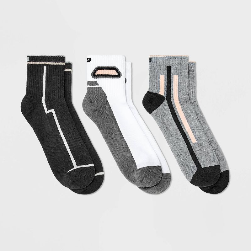 Pair of Thieves Men's 3pk Striped Cushion Ankle Socks, 1 of 9