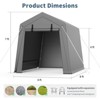 Storage Shed, Portable Garage 6'x8' Outdoor - Waterproof UV-Resistant with 2 Roll-Up Zipper Doors, Anti-Snow Shelter for Motorcycle, Bike, Equipment - 3 of 4