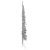 vidaXL Christmas Tree Decoration Slim Artificial Half Xmas Tree with Stand - Silver 94.5" - 4 of 4