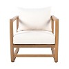KWPZQEB Club Chair, Leisure Chair, Mid-Century Modern Armchair with Solid Wood Legs & Upholstered, Accent Chair for Living Room, Balcony, Patio, White - 3 of 4