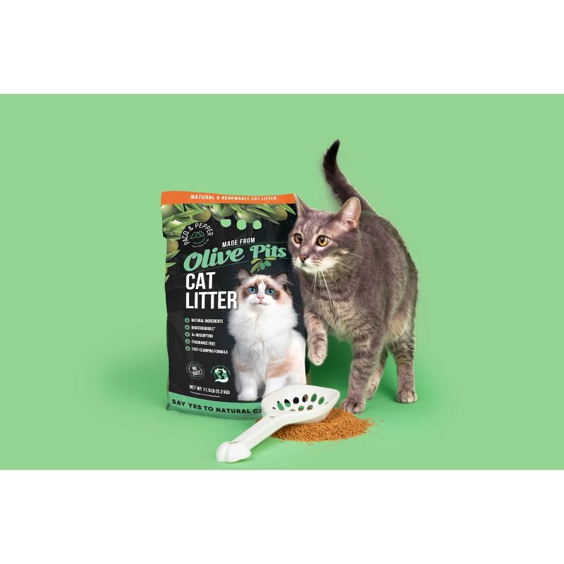 Paco &#38; Pepper Made from Olive Pits Natural Low Dust Clumping Cat Litter - 11.5lbs, 4 of 7