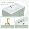 30" Bathroom Vanity with Sink, Freestanding Cabinet with Soft-Close Door & 3 Drawers, Ceramic Basin, Solid Wood Frame, Modern Bathroom Storage - 4 of 4