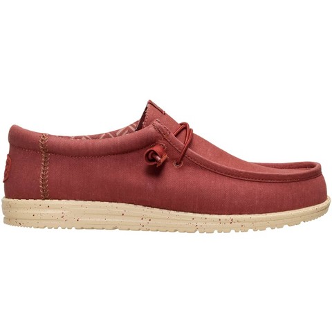 HEYDUDE Men Wally Stretch Canvas , Burnt Red/Boulder Tan, 11