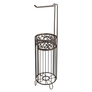 Vine Metal Free Standing Toilet Paper Tissue Holder, Bronze - 1 of 3