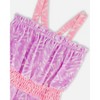 Deux par Deux Girl Printed Terry Cloth Romper Vibrant Pink and White - 4 of 4