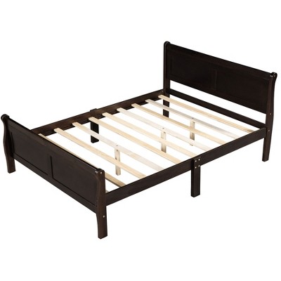 NicBex Queen/Full/Twin Size Wood Platform Bed with Headboard for Adults/Boys/Girls