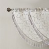 MAYEERTY 38x46" Diamond Sheer Embroidered Waterfall Valance White/Grey - 4 of 4