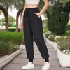 Anna-Kaci Active Women's Summer Comfy Lightweight Drawstring Elastic High Waist Joggers Pants with Pockets - 3 of 4