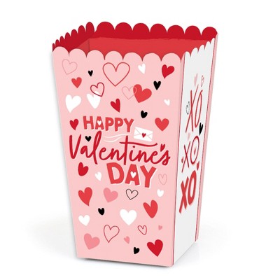 Big Dot of Happiness Happy Valentine's Day - Valentine Hearts Party Favor Popcorn Treat Boxes - Set of 12