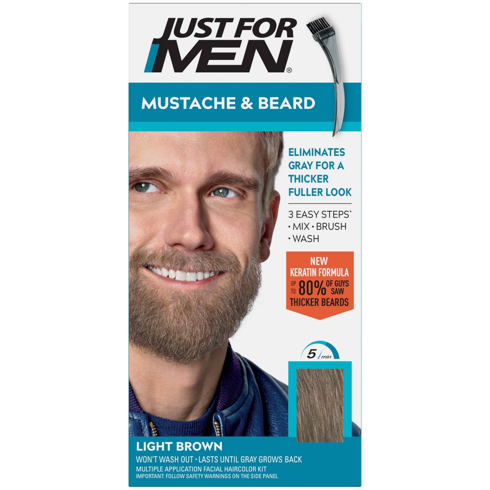 Photos - Hair Dye Just For Men Mustache & Beard Light Brown M-26 Light Brown M-25