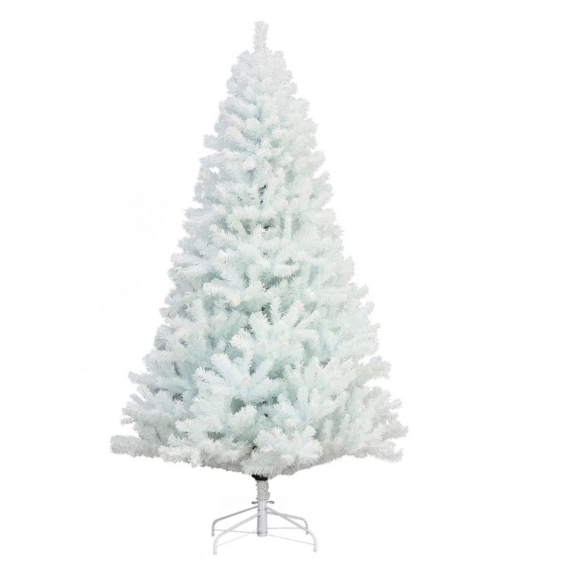 National Tree Company 7.5 Foot Full Bodied Unlit Snowy Festive Artificial Christmas Holiday Tree with 1,309 Branch Tips, & Metal Stand, White, 1 of 7