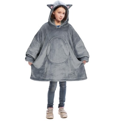 Catalonia Wearable Hoodie Blanket Sweatshirt, Oversized Comfortable Hooded Pullover Jacket for 7-16 yr Teens Youth Kids, Gift Idea