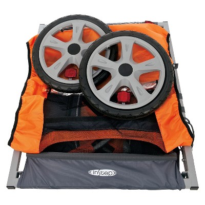 instep bike trailer double orange