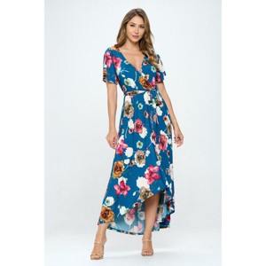 WEST K Women's Georgia Faux Wrap Dress with High-Low Hem and Tie Waist - 1 of 4