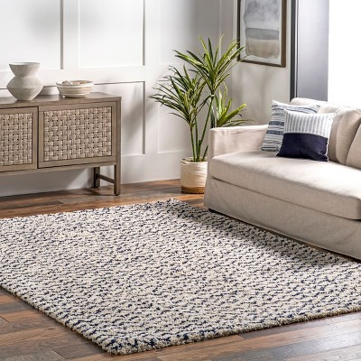 Coastal Comfort Navy Shag 8' x 10' Synthetic Area Rug