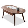 CAVINAS Modern 39.37" Wooden Side Table Rectangle Coffee Table with Storage Drawer and Round Corner, End Table for Living Room, Bedroom - 3 of 4