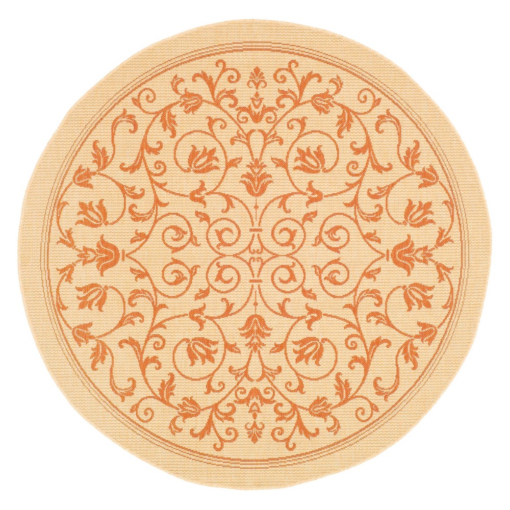 7'10in Round Vaucluse Outdoor Rug Natural/Terra - Safavieh