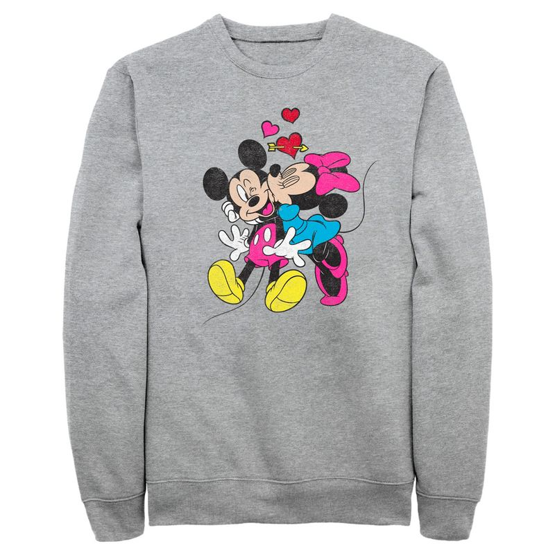 Men's Mickey & Friends Valentine's Day Minnie Mouse Smooch Sweatshirt, 1 of 5