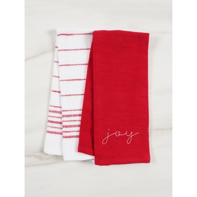 KAF Home Holiday Embroidered Set Of 2 Kitchen Towels, 18"x28"