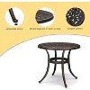 VINGLI 24” Cast Aluminum Outdoor Side Table, All Weather Round Patio Coffee Table Porch Table Outdoor Bistro Table Outdoor End Table - 4 of 4