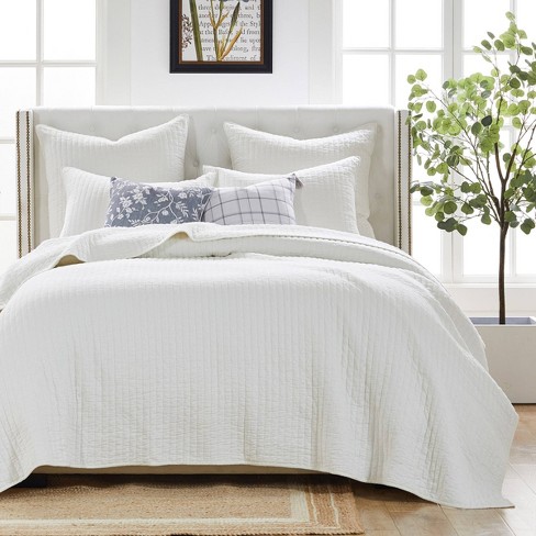 King Monterrey Quilt Bedding Set White - Greenland Home Fashions : Target