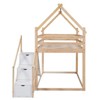 CAVINAS Twin over Twin Bunk Bed House Shaped Wooden Bed Frame with Slide and Storage Stair for Bedroom - 3 of 4