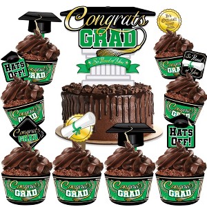 Treasures Gifted Green Graduation Cake Topper & Green Graduation Cupcake Toppers Kit - 1 of 1