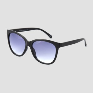 Women's Plastic Cateye Sunglasses with Gradient Lenses - Universal Thread™ Black: Scratch-Resistant, UV Protection - 1 of 4