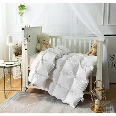 Continental Bedding Serentiy Toddler Comforter 100% White Goose Down Duvet Insert with Cotton Shell