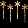 Northlight Illuminated Snowflakes Christmas Pathway Markers - Clear Lights - 4ct - 8' - 3 of 4