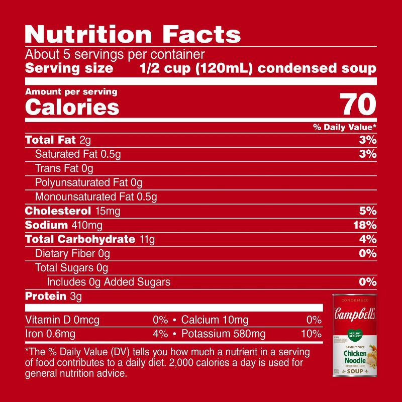 Campbell&#39;s Condensed Family Size Healthy Request Chicken Noodle Soup - 22.4oz, 5 of 12