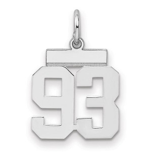 Black Bow Jewelry Sterling Silver, Athletic Collection, Small Polished Number 93 Pendant - 1 of 3