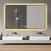 Modern Rectangular Bathroom Vanity Mirror with LED Backlight, Black Wall-Mounted Makeup Mirror for Bathroom - The Pop Home - 2 of 4