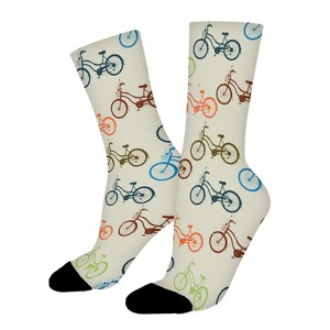 Color Bicycle Women Printed Crew Socks Funny Funky Socks Soft Polyester Novelty Gifts for Artists Men - 1 of 1