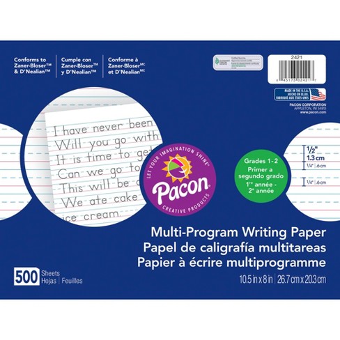 Pacon Multi Program Handwriting Paper 1 2 Inch Rule 10 1 2 X 8 Inches Pk Of 500 Target