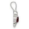 Black Bow Jewelry Sterling Silver and Red Cubic Zirconia 8mm Heart Pendant - 2 of 4