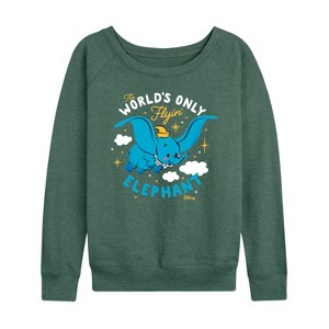 Women's - Disney - Dumbo Lightweight French Terry Wide Neck Long Sleeve Shirt - 1 of 4