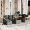 vidaXL 8 Piece Patio Sofa Set with Cushions Gray Poly Rattan - Gray without storage - 2 of 4